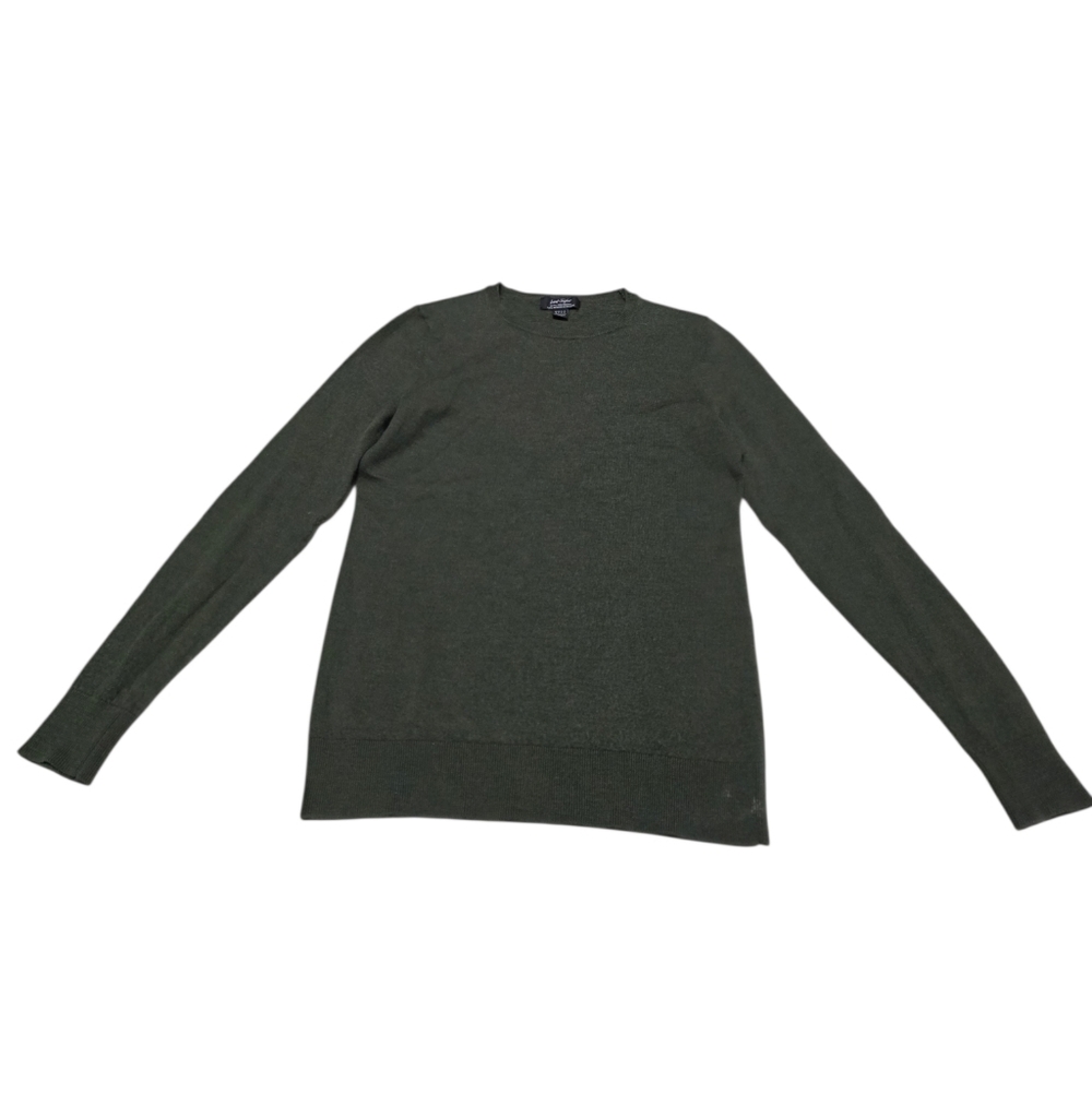 Lord & Taylor Extra Fine Merino Wool Sweater In Olive Green